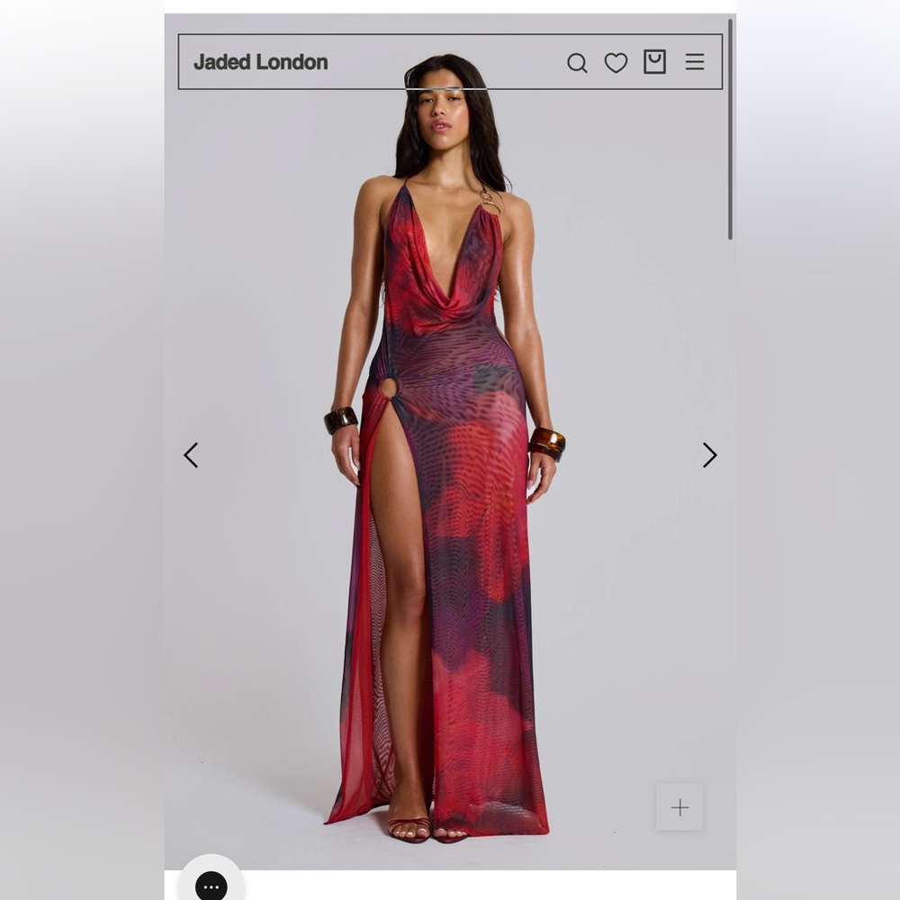 Jaded London Sedona Red Maxi Dress